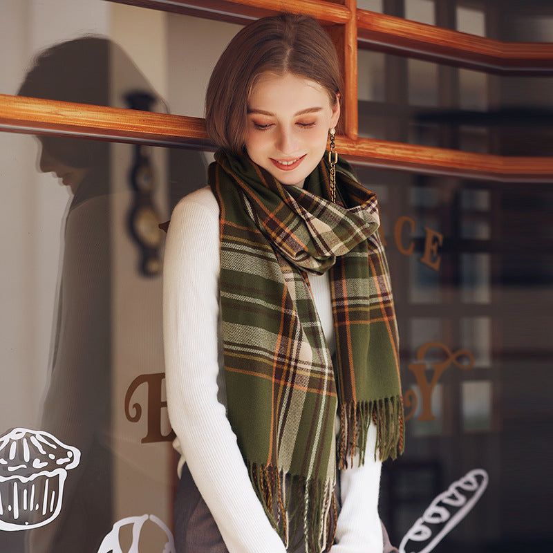 Women's winter scarf with lattice pattern in multiple colors