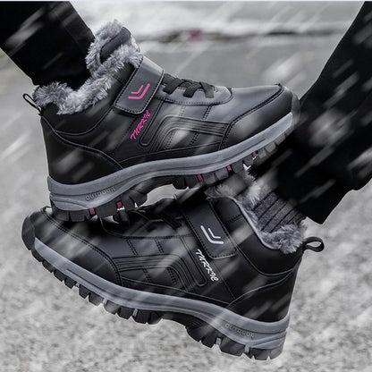 Women's plush lined winter snow boots, side view