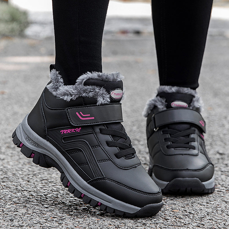 Women's plush lined winter snow boots, side view