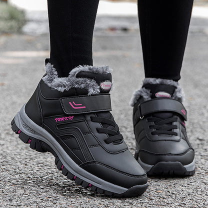 Women's plush lined winter snow boots, side view