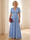 Belphoebe | Floral Short-Sleeve Maxi Dress