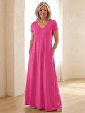 Berenice | Pocket Short-Sleeve Maxi Dress