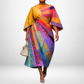 Bexleigh | Draped Patchwork Midi Dress