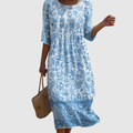 Blue | Flowing Floral Midi Dress