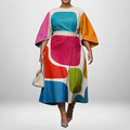 Blythewynn | Chic Colorblock Midi Dress