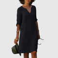 Brunhilde | Timeless V-Neck Midi Dress