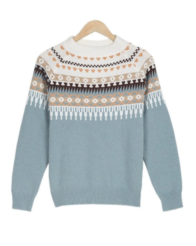 Fiorella - Scandinavian Motif Knitted Sweater