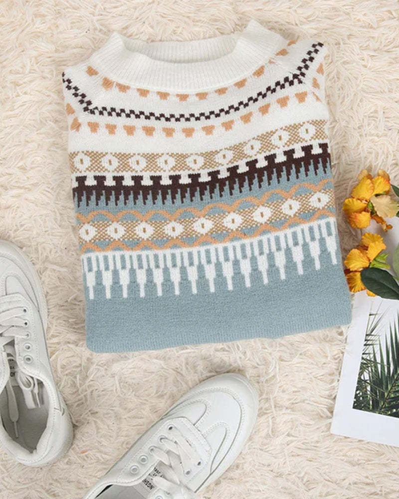 Fiorella - Scandinavian Motif Knitted Sweater