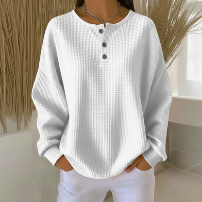 Amara - Waffle Knit Long Sleeve Top