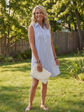 Calandra | Striped Shirt Midi Dress