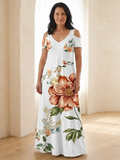 Calix | Floral Short-Sleeve Maxi Dress