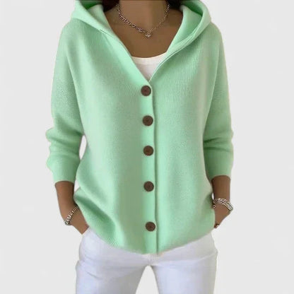Avaline - Hooded Button-Down Cardigan