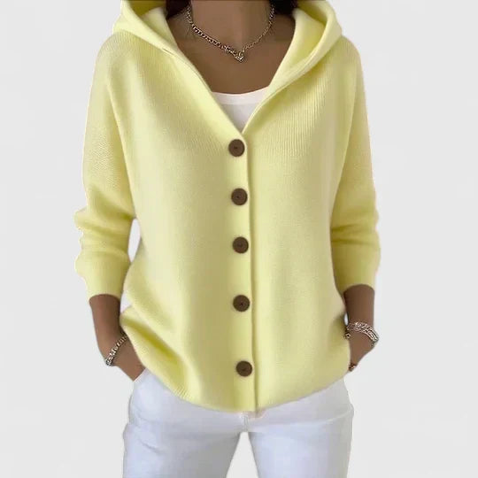 Avaline - Hooded Button-Down Cardigan
