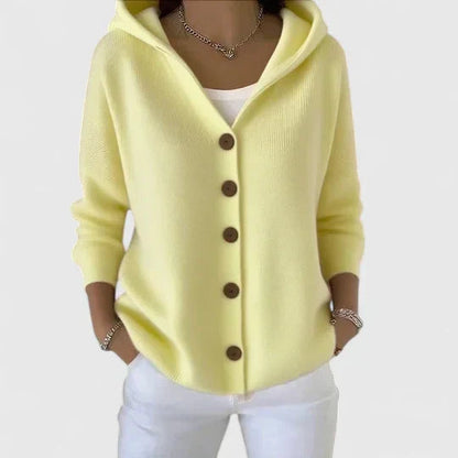 Avaline - Hooded Button-Down Cardigan