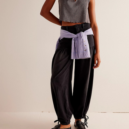 Emilia - Cropped Wide Leg Tie-Ankle Jeans
