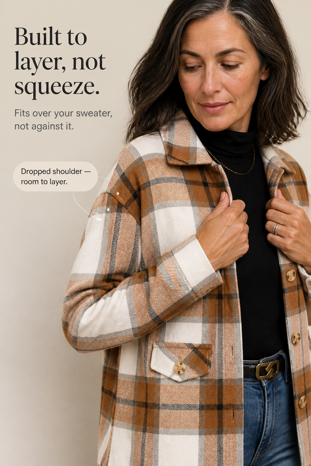 Mireille - Relaxed Checked Shirt Jacket