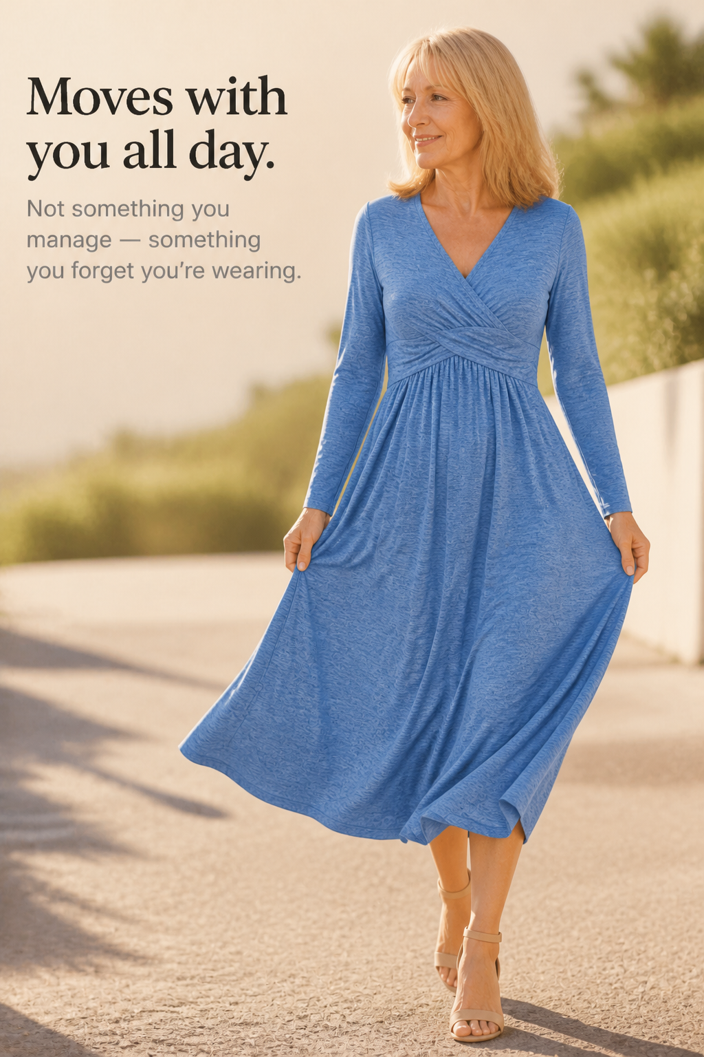 Beatrix - Wrap-Front Tie-Waist Midi Dress with Pockets