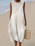 Clarisse | Soft Embroidered Sleeveless Midi Dress