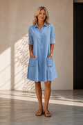 Clorinda | Feminine Soft-Draped Midi Dress
