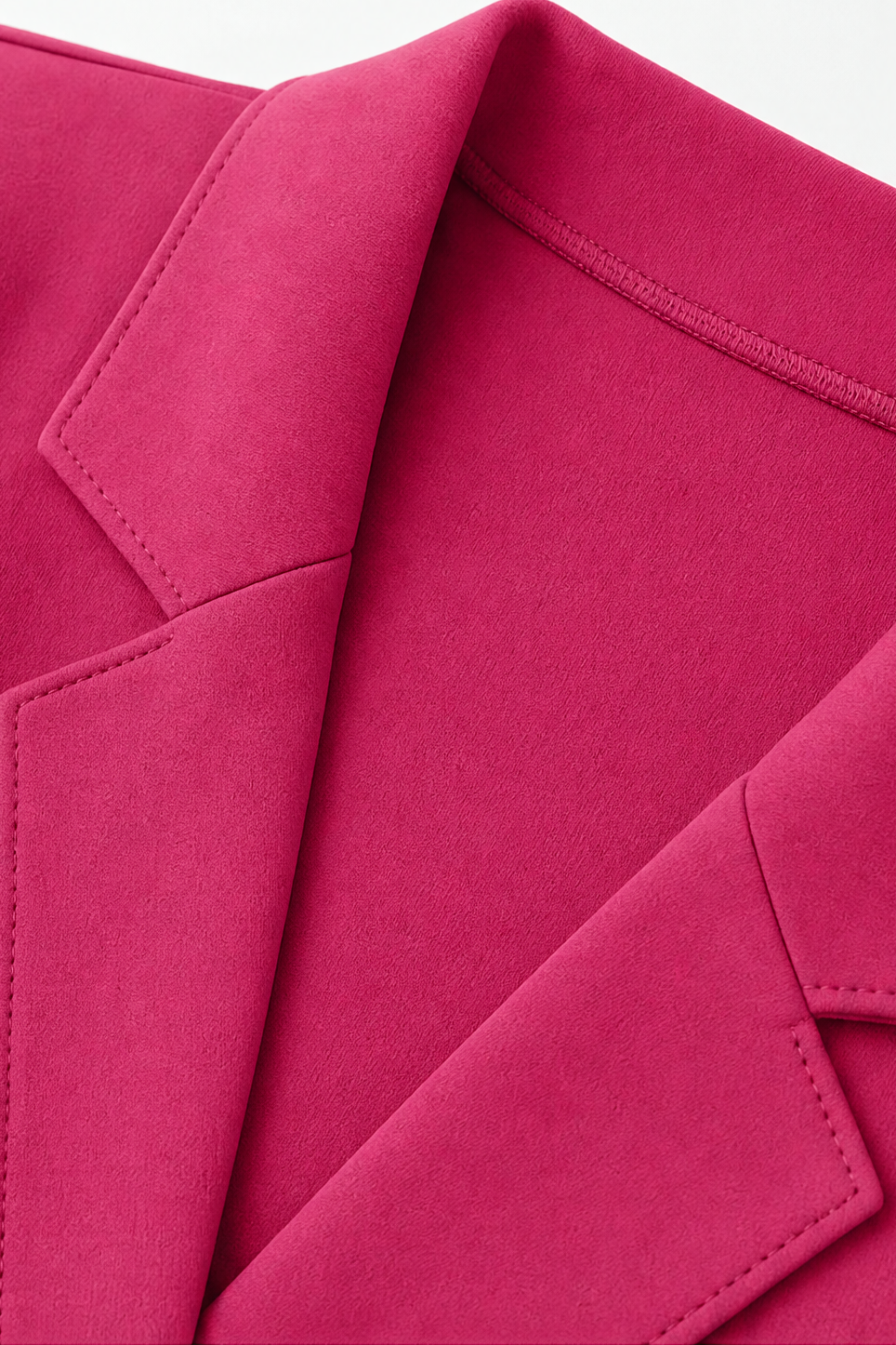 Women's lapel blazer cardigan with structured shoulders, front view