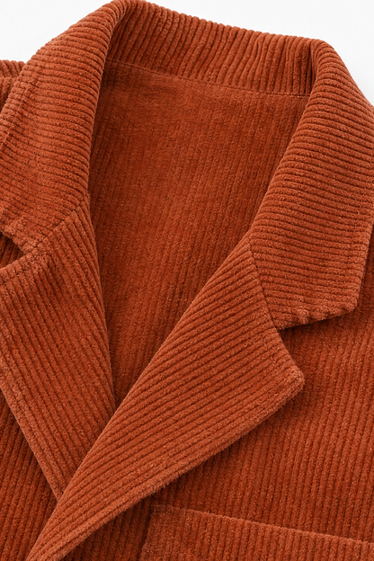Clemency - Structured-Shoulder Corduroy-Look Jacket