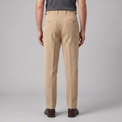 Constantijn - Corduroy Pleated Trousers with Tailored Cut