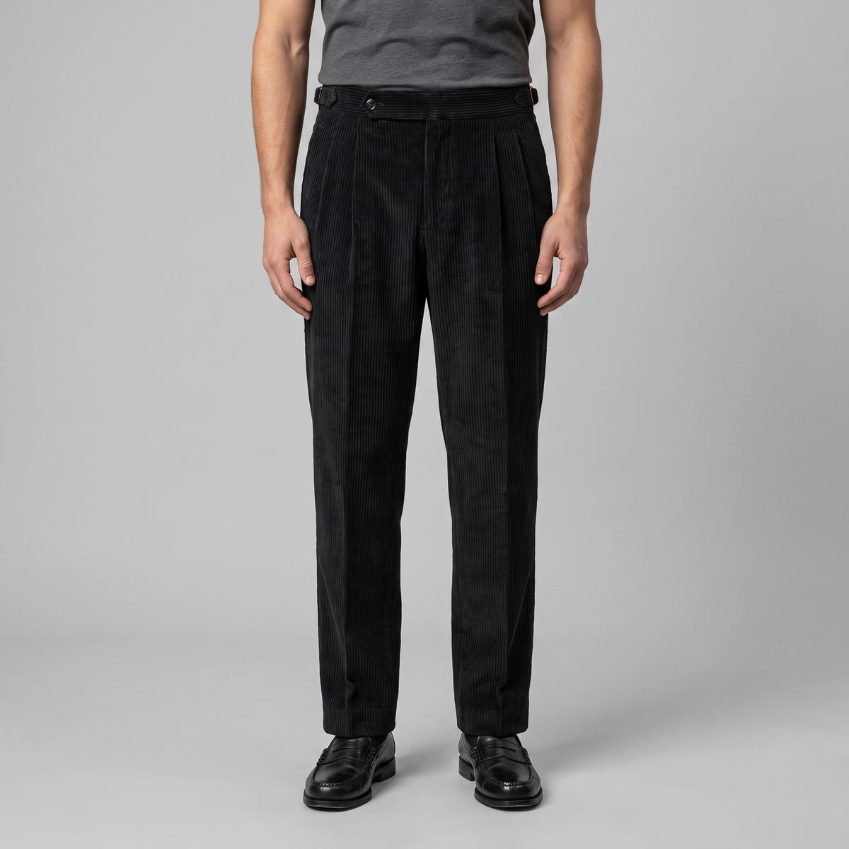 Constantijn - Corduroy Pleated Trousers with Tailored Cut