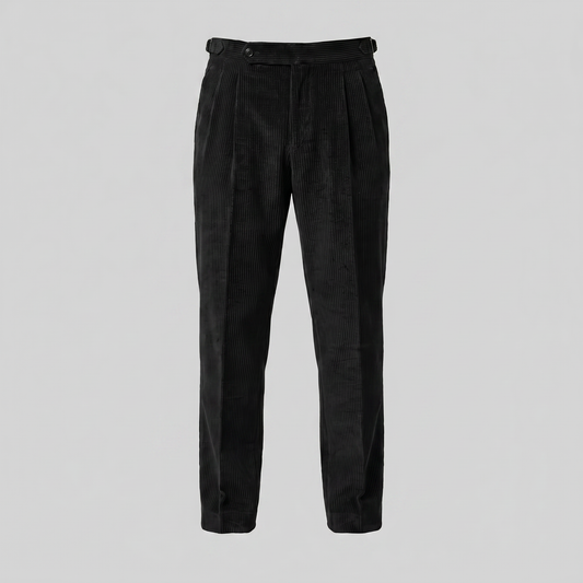 Constantijn - Corduroy Pleated Trousers with Tailored Cut