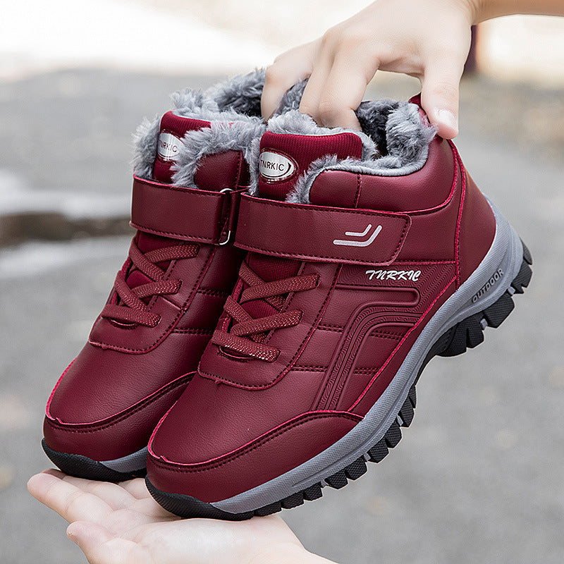 Women's plush lined winter snow boots, side view