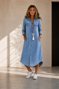 Damalis | Draped Shirt Midi Dress