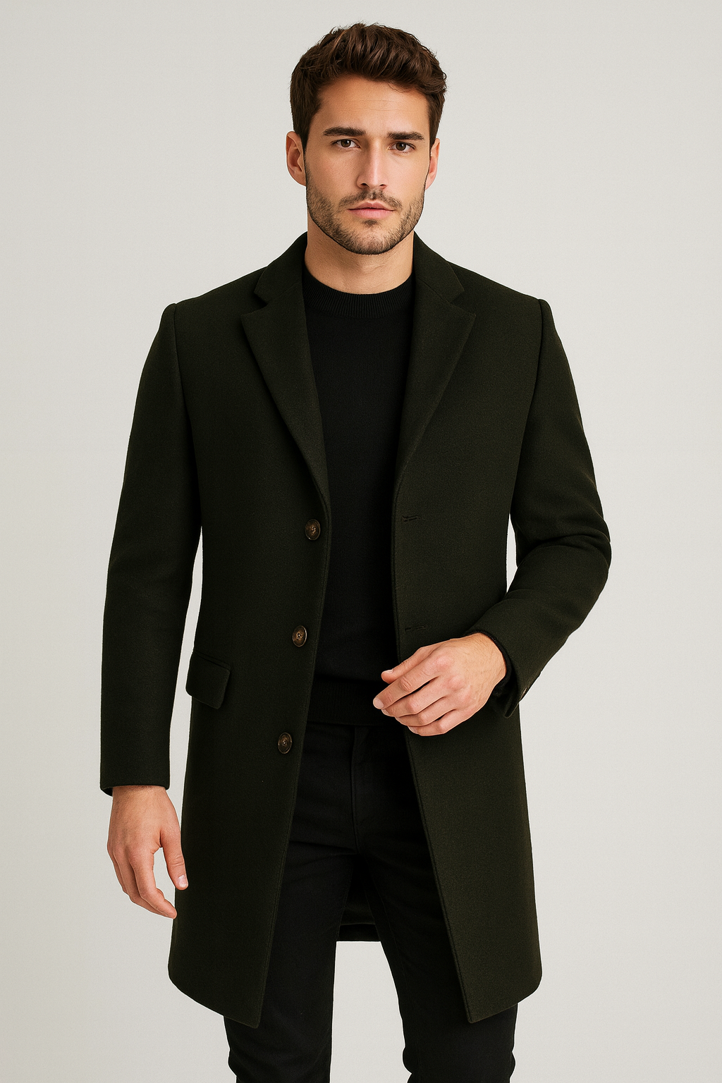 Lennart - Long Overcoat with Classic Collar