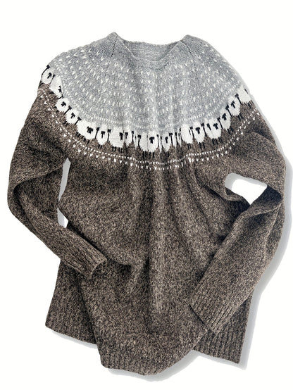 Ingrid - Nordic Sweater with Sheep Jacquard Pattern