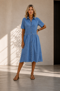 Delphinia | Timeless Short-Sleeve Midi Dress