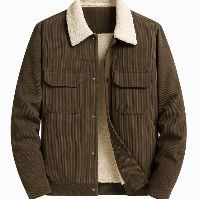 Men's corduroy jacket with fleece lining