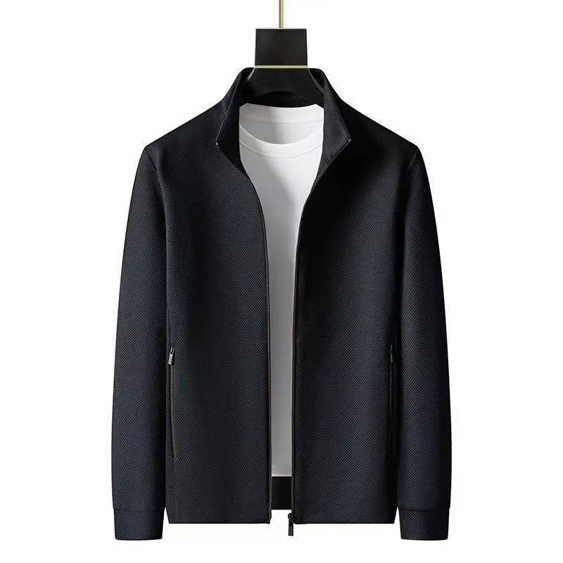 Men's textured tracksuit set with zip jacket