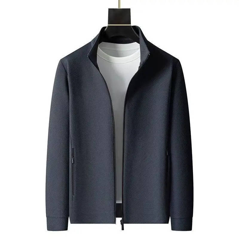 Men's textured tracksuit set with zip jacket
