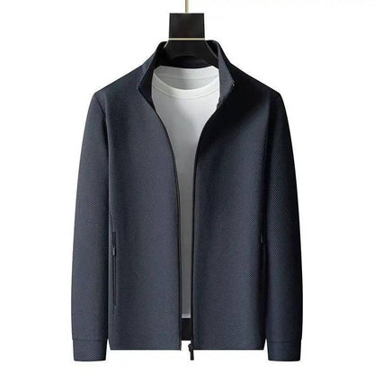 Men's textured tracksuit set with zip jacket