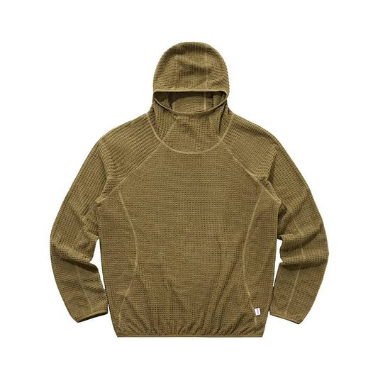 Waffle knit pullover hoodie for men
