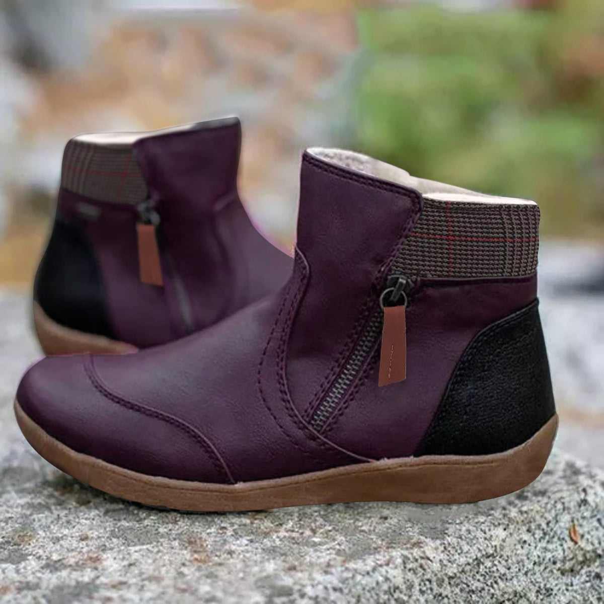 Women's orthopedic boots for wet weather - purple
