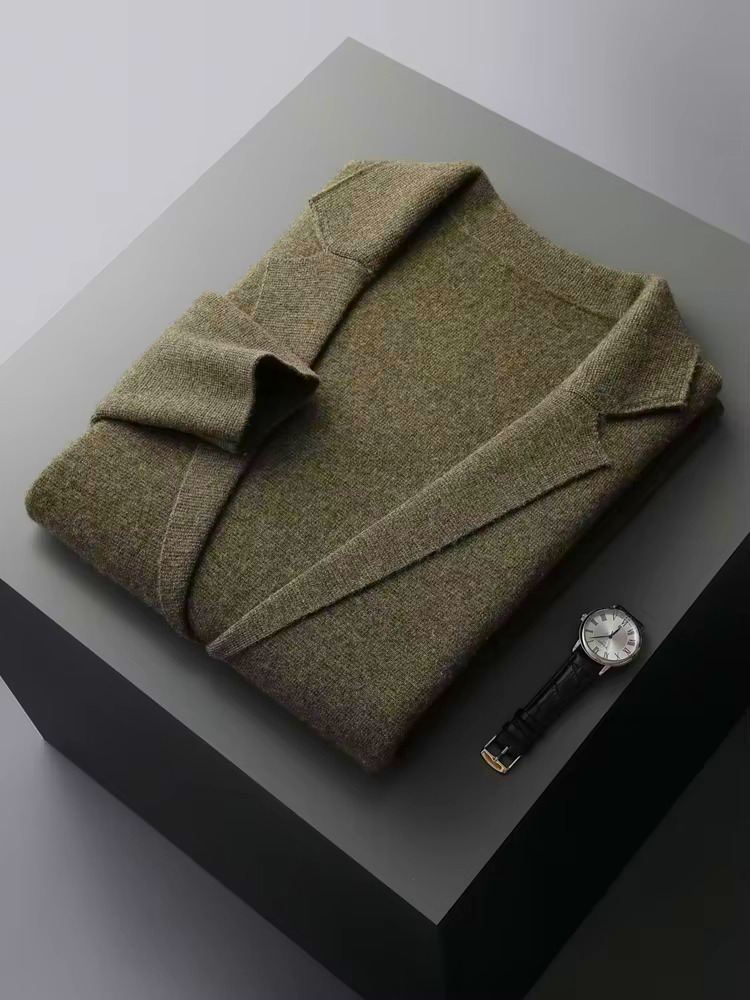 Cashmere cardigan for men with button front
