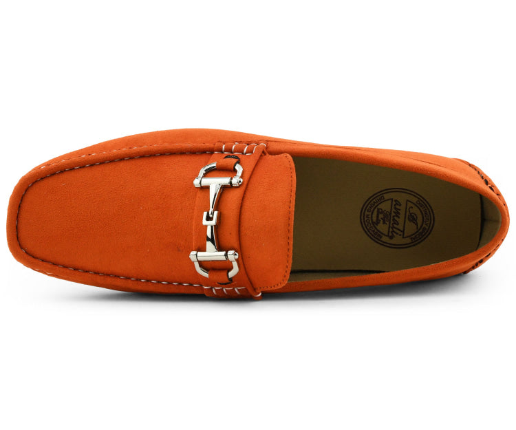 Suede Driving Loafers with Metal Bit for Men