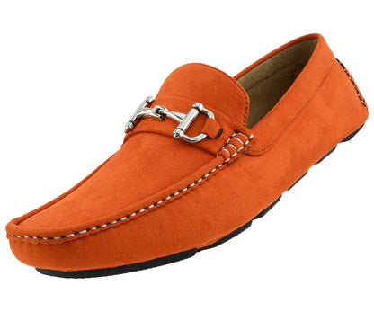 Suede Driving Loafers with Metal Bit for Men