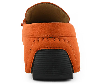 Suede Driving Loafers with Metal Bit for Men