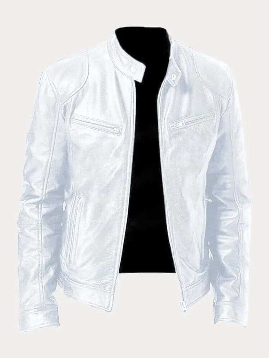 Genuine leather jacket for men - white