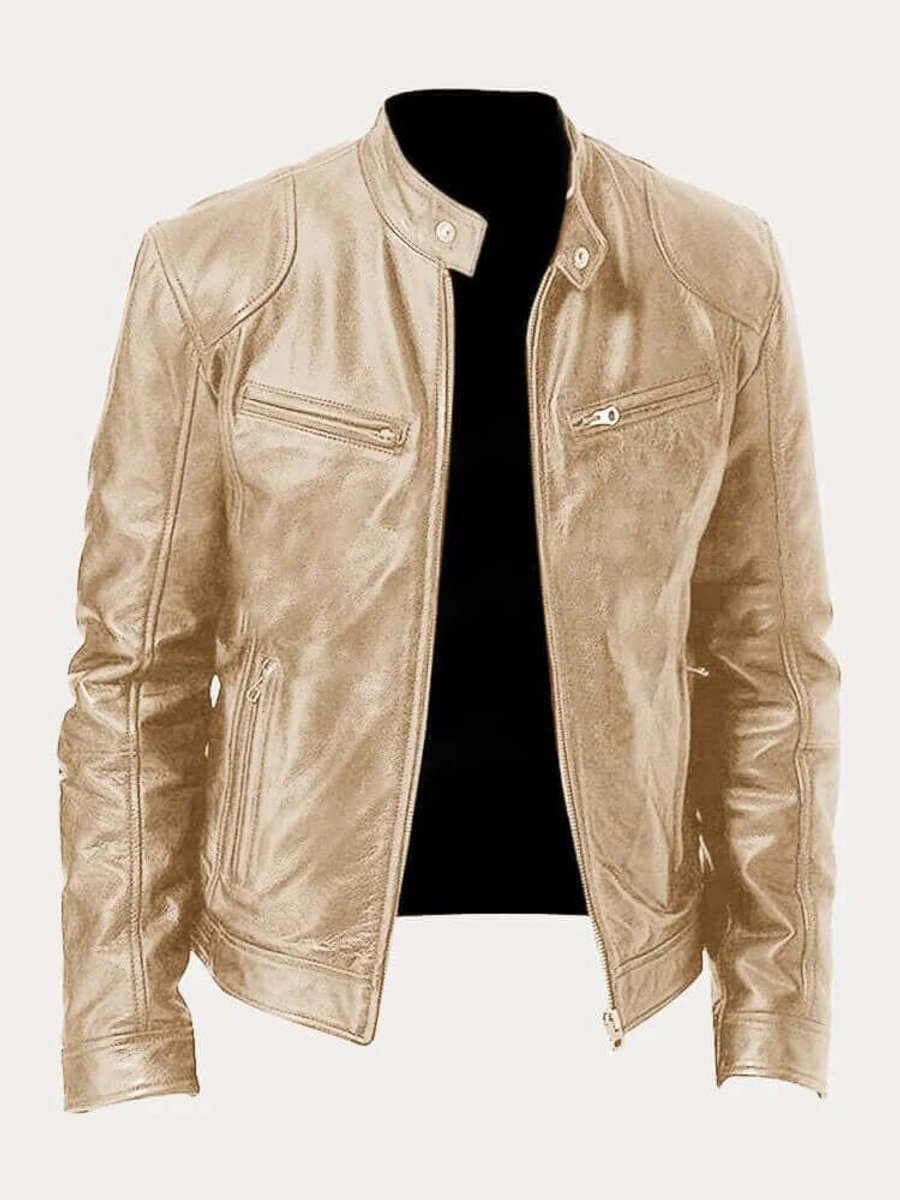 Genuine leather jacket for men - gold