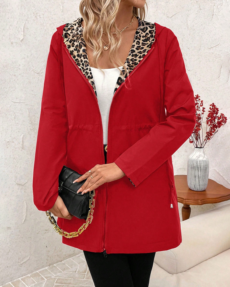 Mabel - Reversible Zip-Up Animal Print Coat