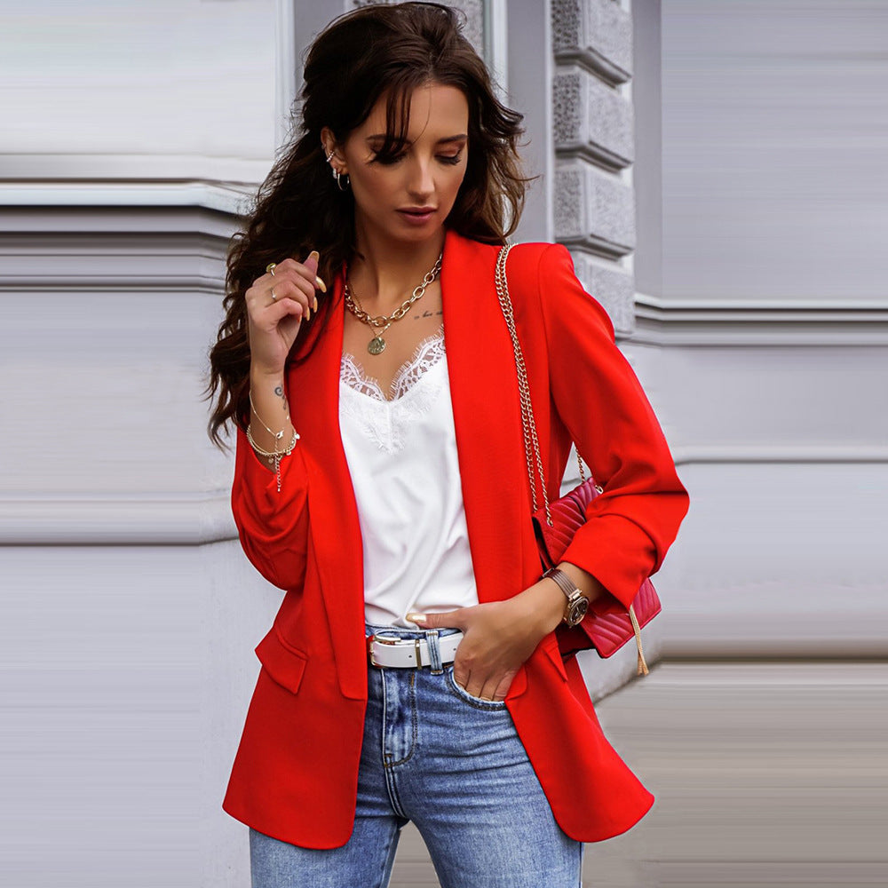 Women's loose blazer jacket with oversized fit