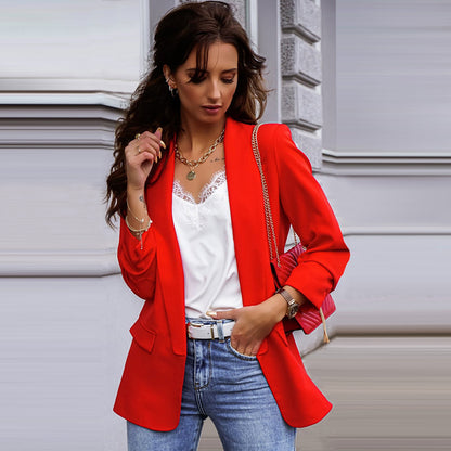 Women's loose blazer jacket with oversized fit