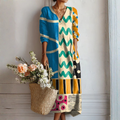 Emberly | Graceful Abstract Midi Dress