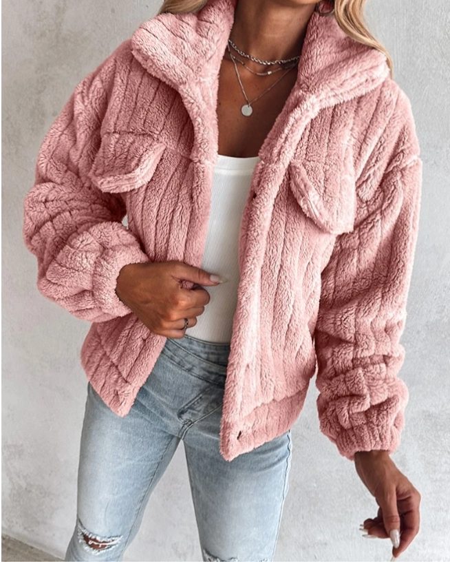 Zinnia - Notch-Collar Oversized Textured Jacket